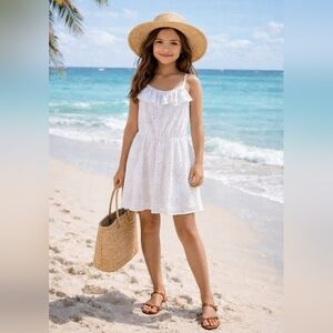 🎈NWOT White Eyelet Mini Dress SZ 10